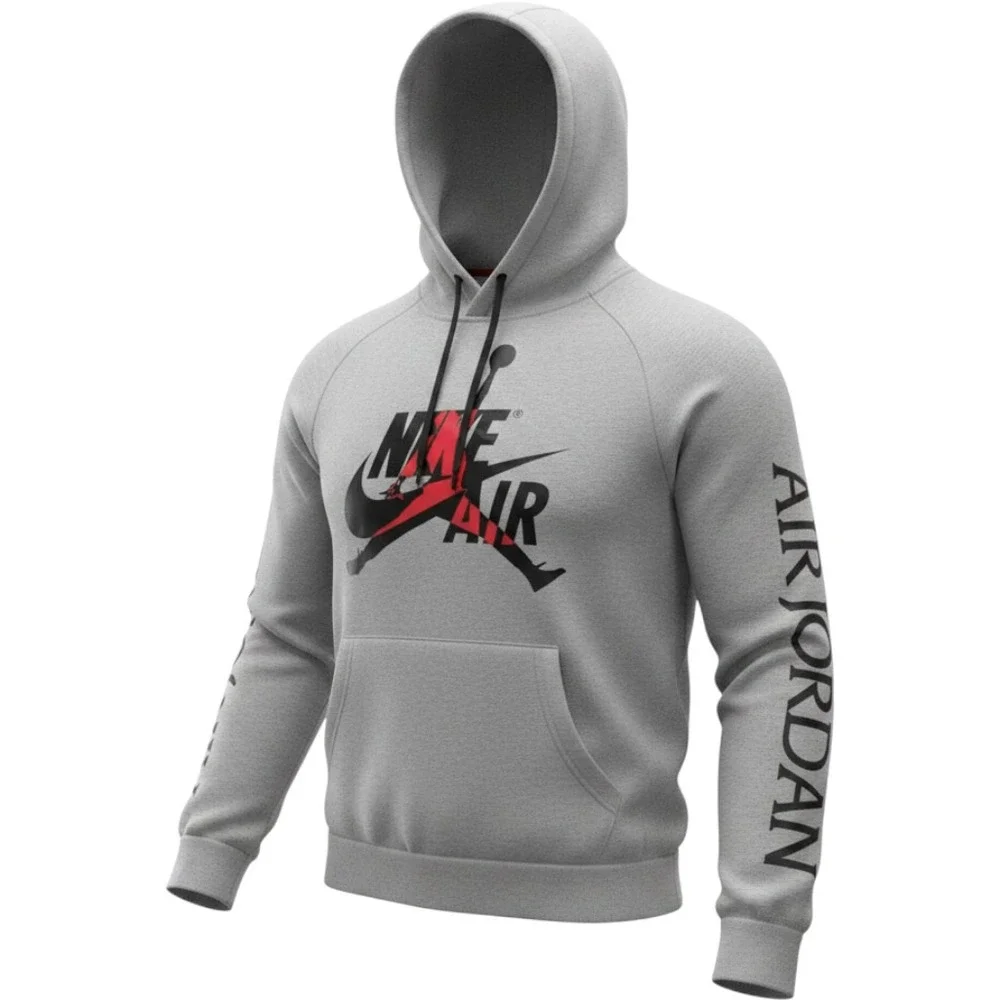 Jordan Mens Jumpman Nike Air Graphic Hoodie Gray DH9504-091 Size 2XL